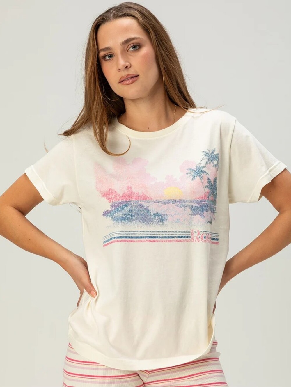 NWT | ROXY Salty Sunrise Womens Boyfriend Tee | XL